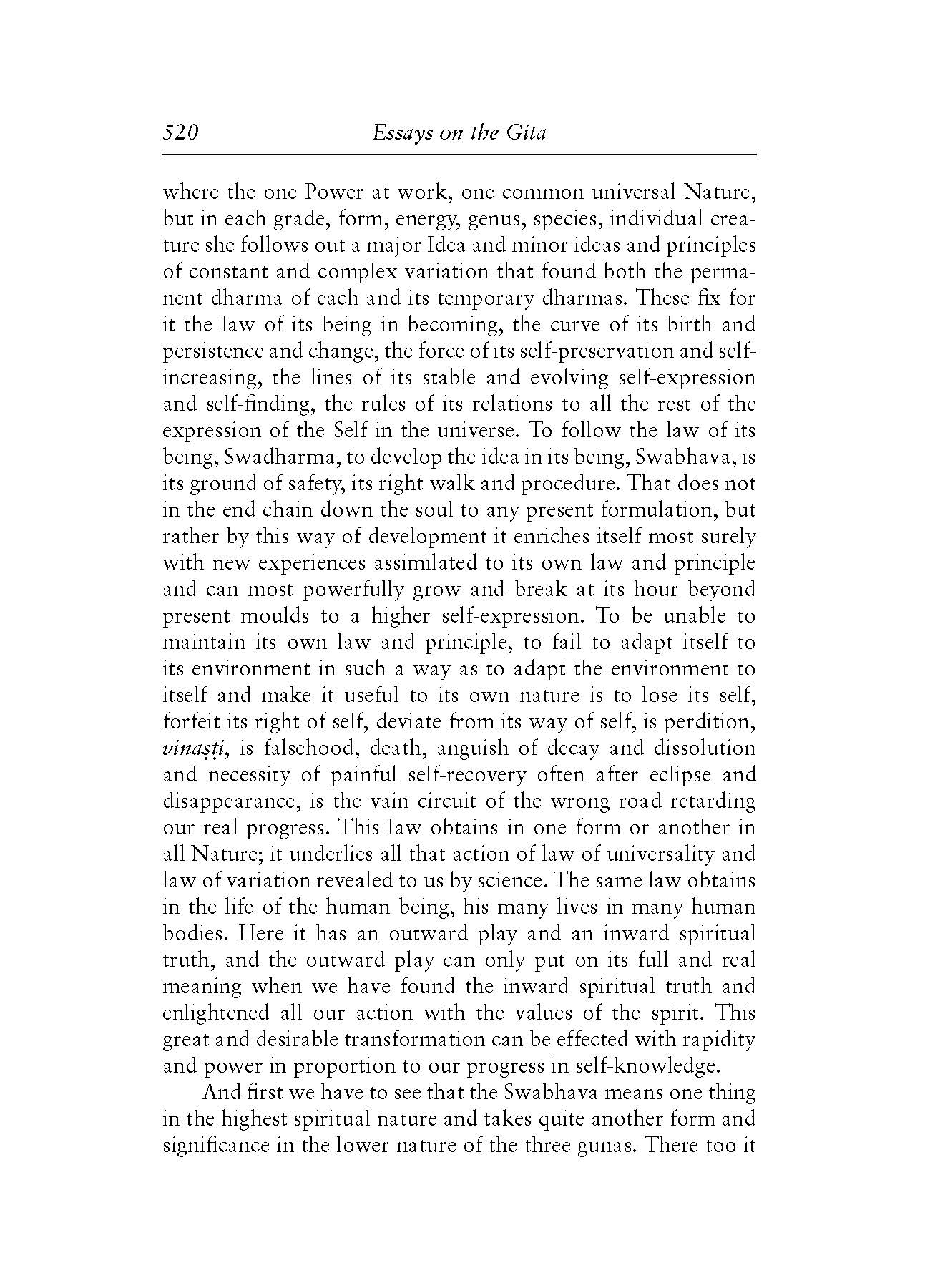 Swabhava And Swadharma Cwsa Essays On The Gita The Incarnate Word