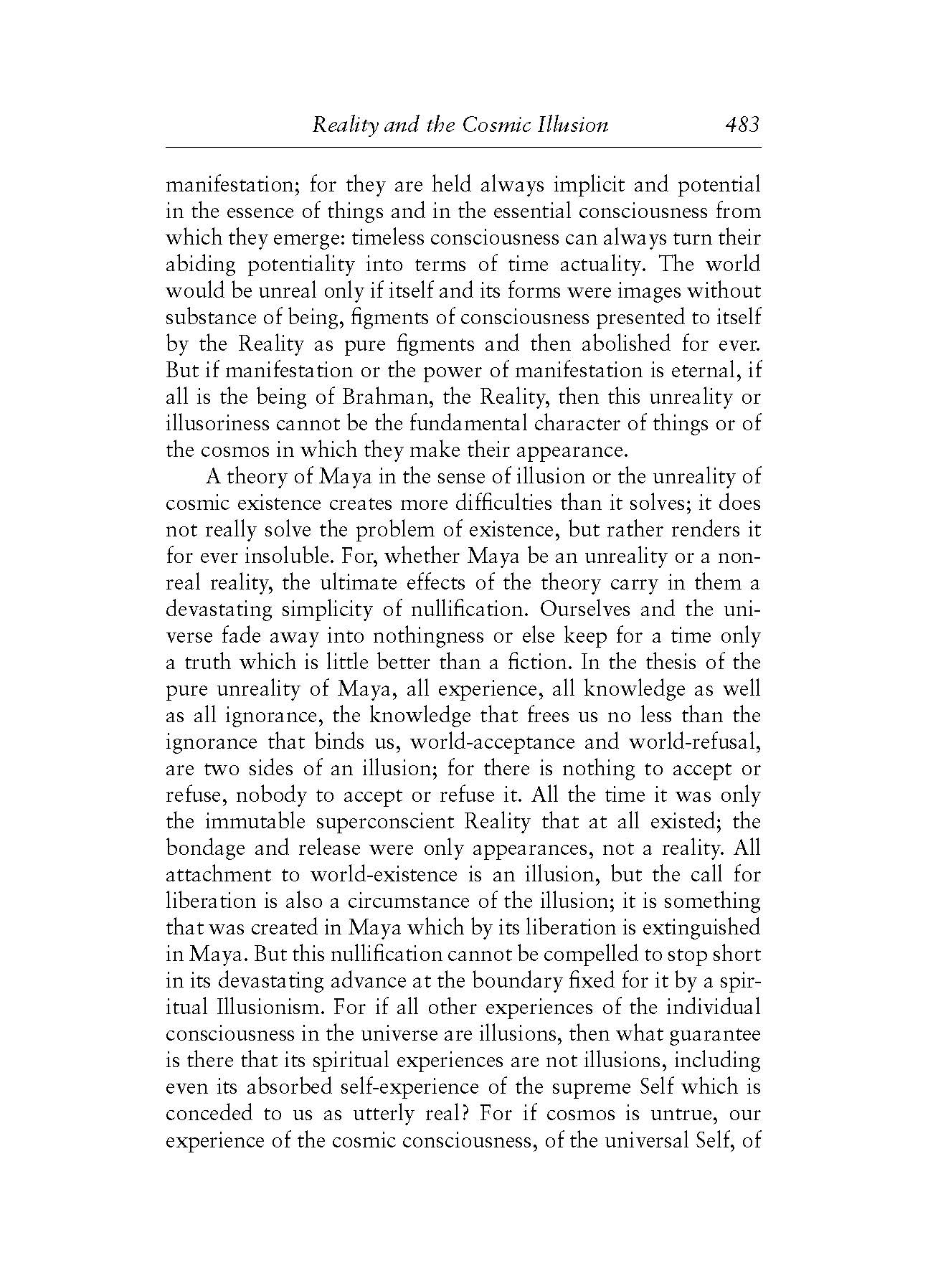 Reality And The Cosmic Illusion Cwsa The Life Divine I The Incarnate Word