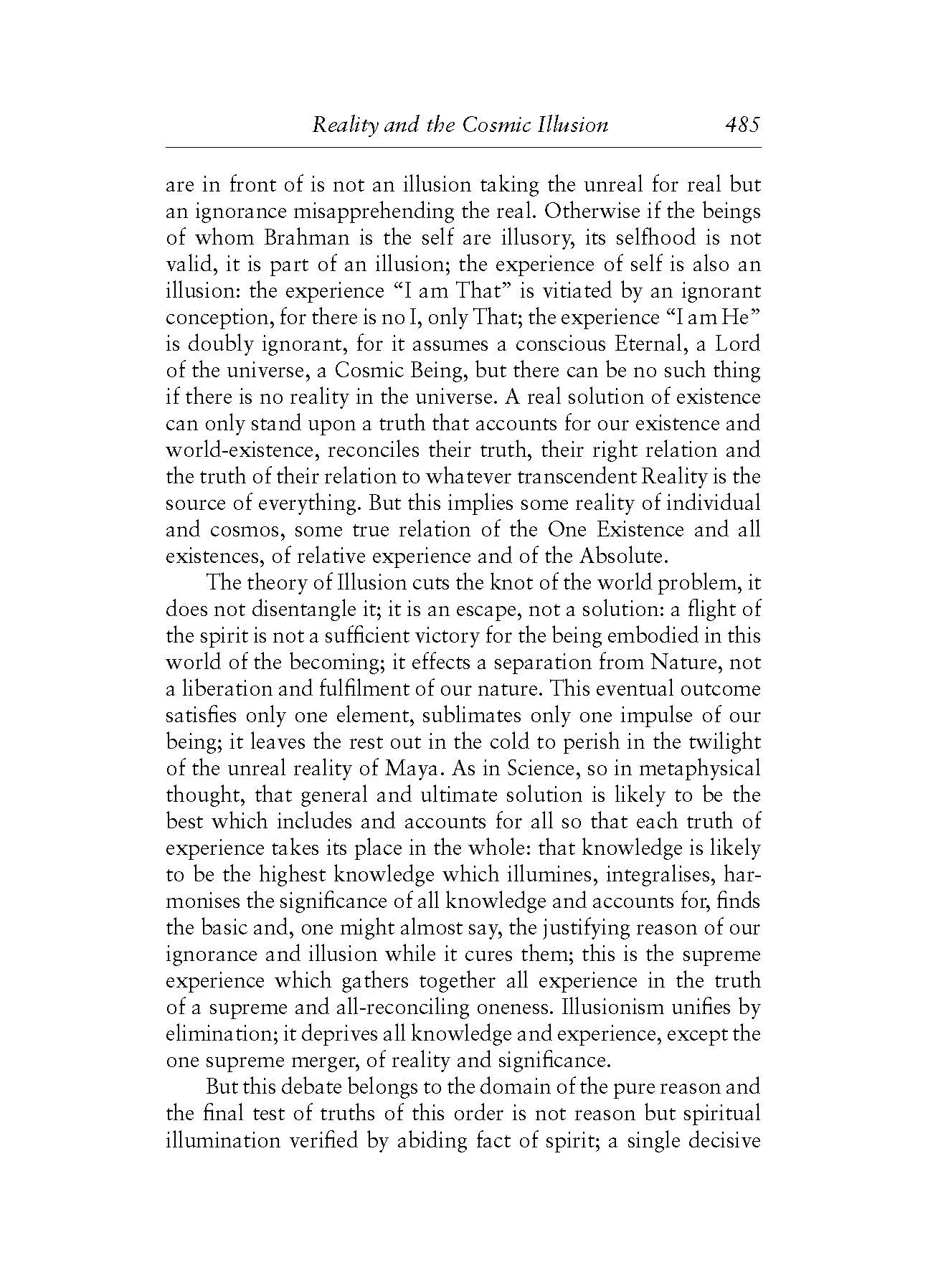 Reality And The Cosmic Illusion Cwsa The Life Divine I The Incarnate Word